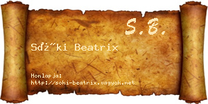 Sóki Beatrix névjegykártya