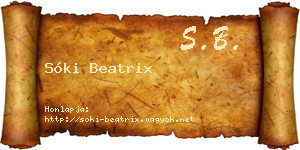 Sóki Beatrix névjegykártya